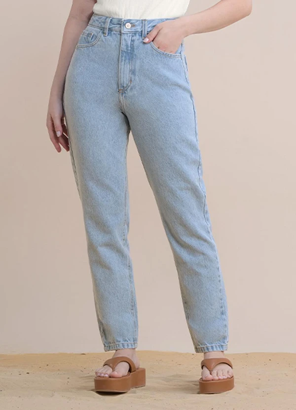 Angel - Calça Mom Jeans Claro
