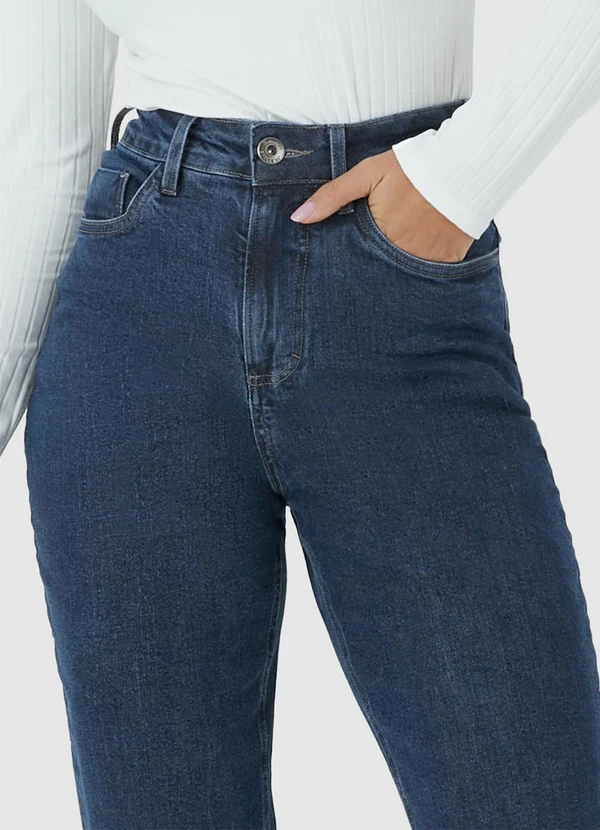 Malwee - Calça Mom Jeans com Bolso Azul Escuro 8