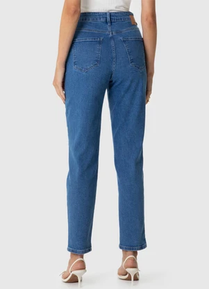 Malwee - Calça Mom Jeans com Bolso Azul - MALWEE