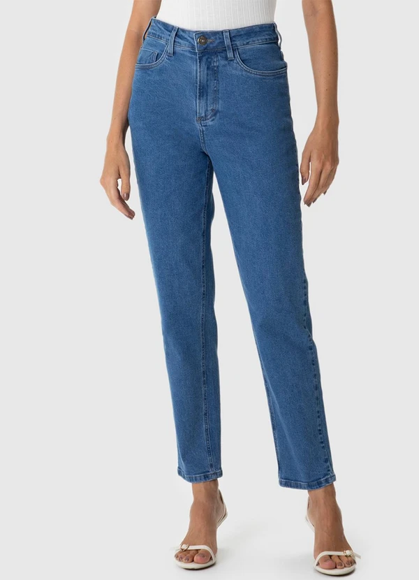 Malwee - Calça Mom Jeans com Bolso Azul