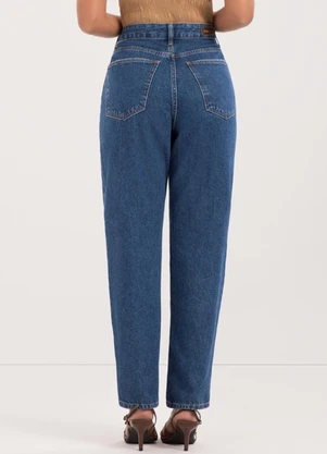 Lunender - Calça Mom Jeans com e Bolsos Funcionais Azul - LUNENDER