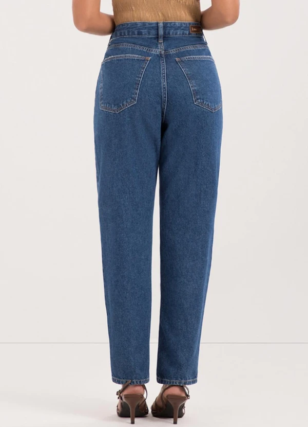 Lunender - Calça Mom Jeans com e Bolsos Funcionais Azul 2