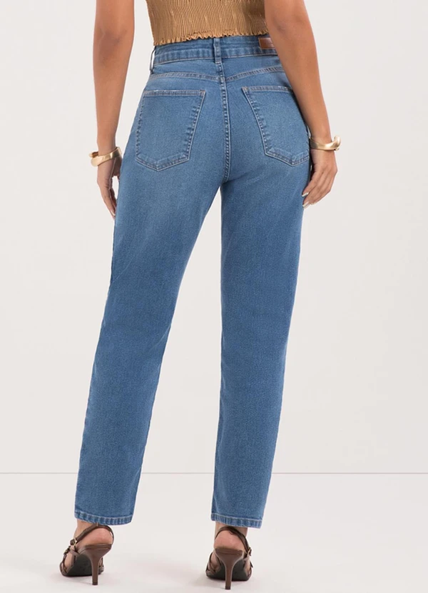 Lunender - Calça Mom Jeans com e Elastano Azul 2