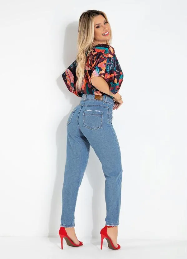 Sawary Jeans - Calça Mom Jeans com Puídos Sawary 4