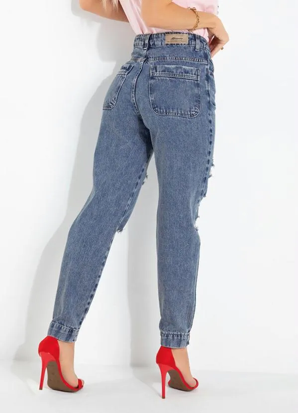 Sawary Jeans - Calça Mom Jeans Destroyed Sawary 2