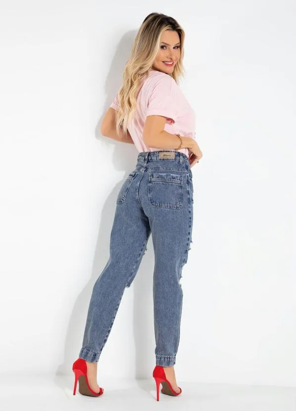 Sawary Jeans - Calça Mom Jeans Destroyed Sawary 4