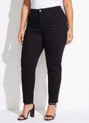 Cal�a Mom Jeans Plus Size Preto 