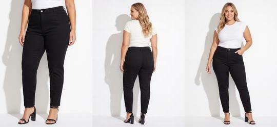 Cal�a Mom Jeans Plus Size Preto