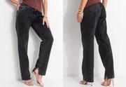 Cal�a Mom Jeans Preto em Jeans