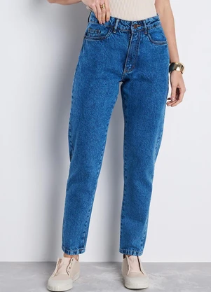 Meu Jeans - Calça Mom Marmorizada Zara Alta Azul - MEU JEANS