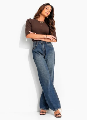 John John - Calça New Wide Indiana Jj Azul - JOHN JOHN