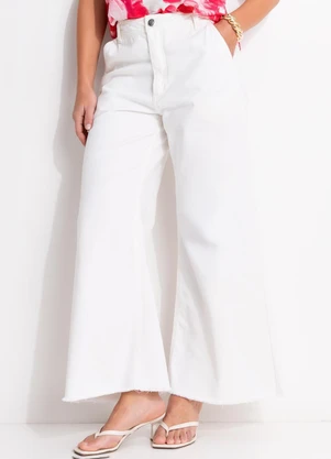 Quintess - Calça Off White em Jeans - QUINTESS