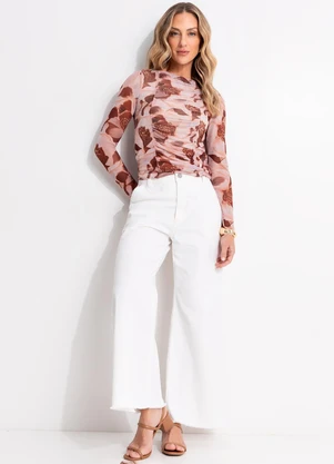 Quintess - Calça Off White em Jeans - QUINTESS