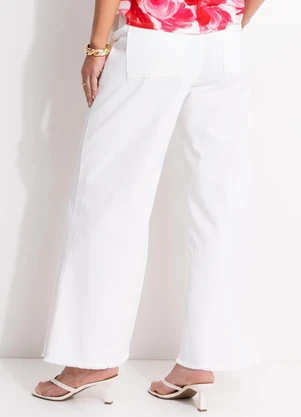 Quintess - Calça Off White em Jeans - QUINTESS
