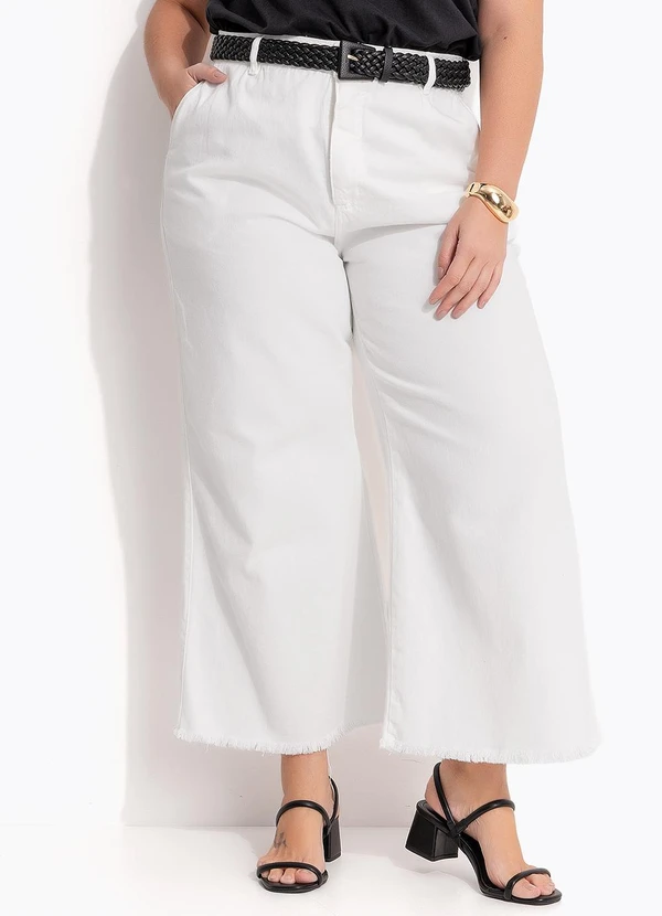 Quintess - Calça Off White em Jeans 14
