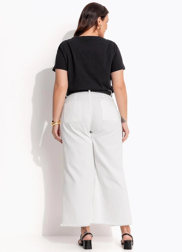 Quintess - Calça Off White em Jeans 17