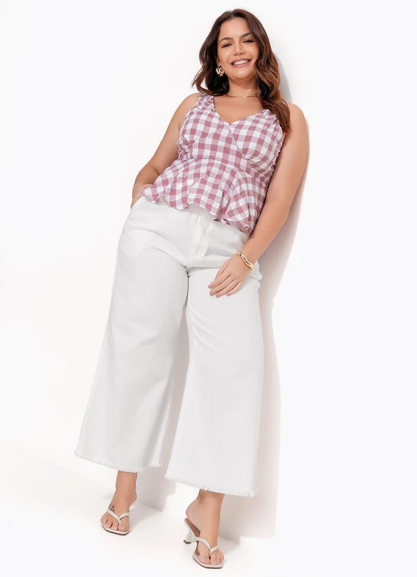 Quintess - Calça Off White em Jeans 18