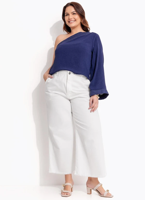 Quintess - Calça Off White em Jeans 19