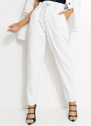 Quintess - Calça Off White em Jeans - QUINTESS