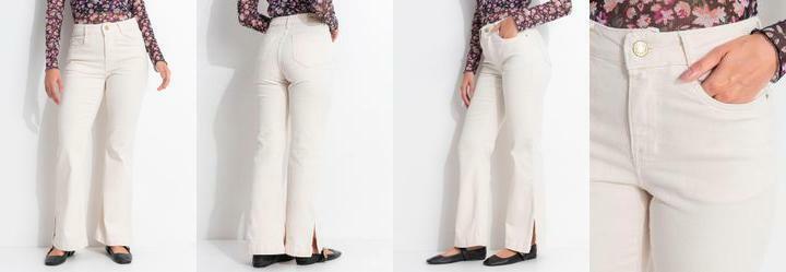 Cal�a Off White em Jeans