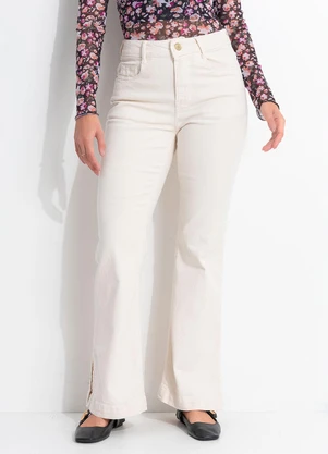 Quintess - Calça Off White em Jeans - QUINTESS