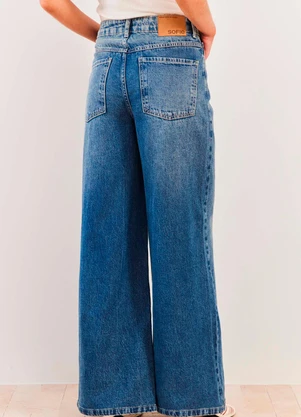 Sofie - Calça Palazzo Jeans Cintura Alta Urban Codes - Sof - SOFIE