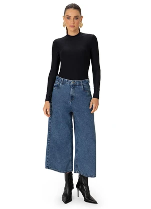 Enfim - Calça Pantacourt Cintura Alta Jeans Azul - ENFIM