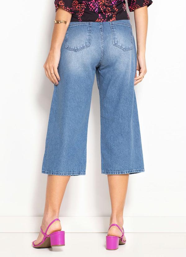 bonprix - Calça Pantacourt Jeans Marmorizado 2