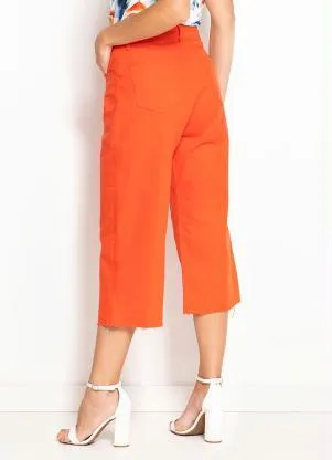 bonprix - Calça Pantacourt Laranja - BONPRIX