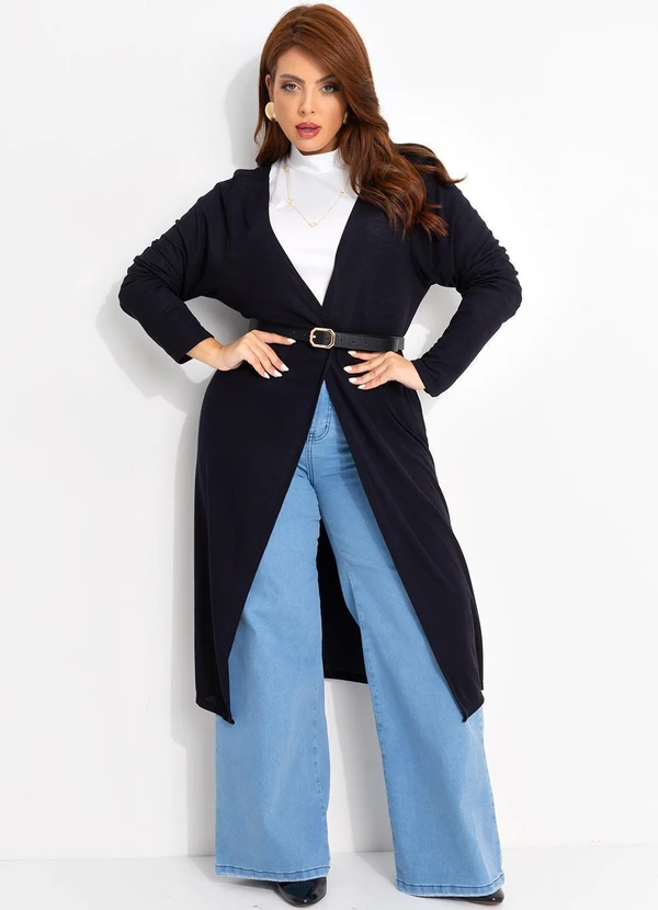 Quintess - Calça Pantalona com Bolsos Jeans Claro 14