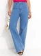 Quintess - Calça Pantalona com Bolsos Jeans Claro - variação: Jeans Claro