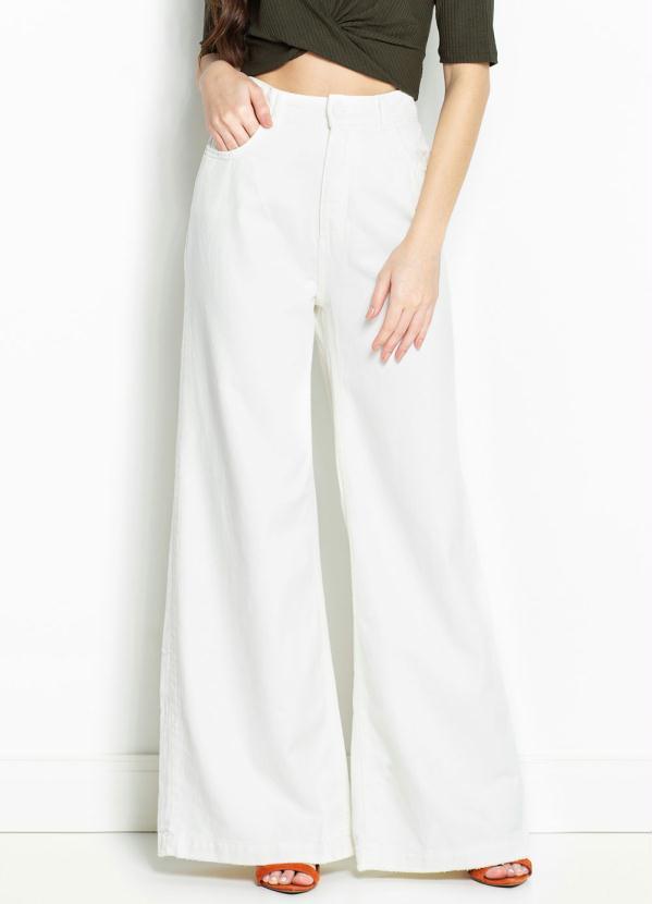 Hering - Calça Pantalona Jeans Branca