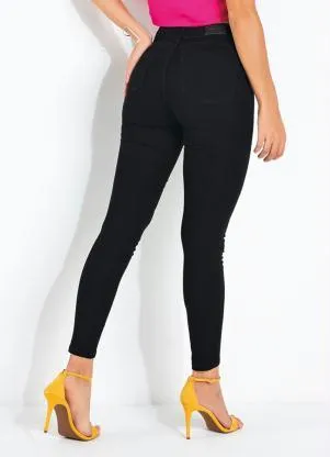 Sawary Jeans - Calça Preta Push Up com Bolsos Sawary - SAWARY JEANS