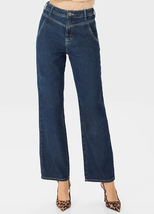 Enfim - Calça Reta 90'S Jeans Cintura Alta Azul - ENFIM