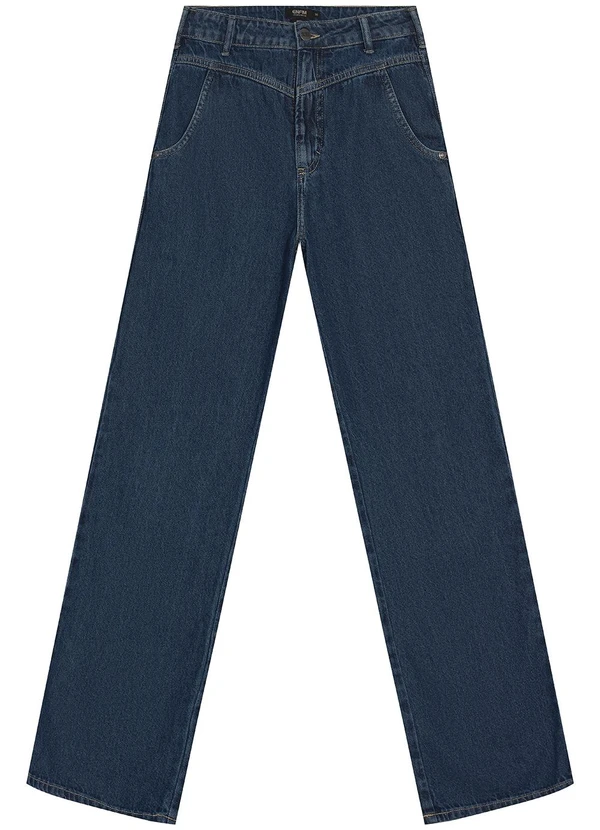 Enfim - Calça Reta 90'S Jeans Cintura Alta Azul 3