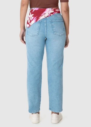 Malwee - Calça Reta Cropped Jeans Azul Claro - MALWEE