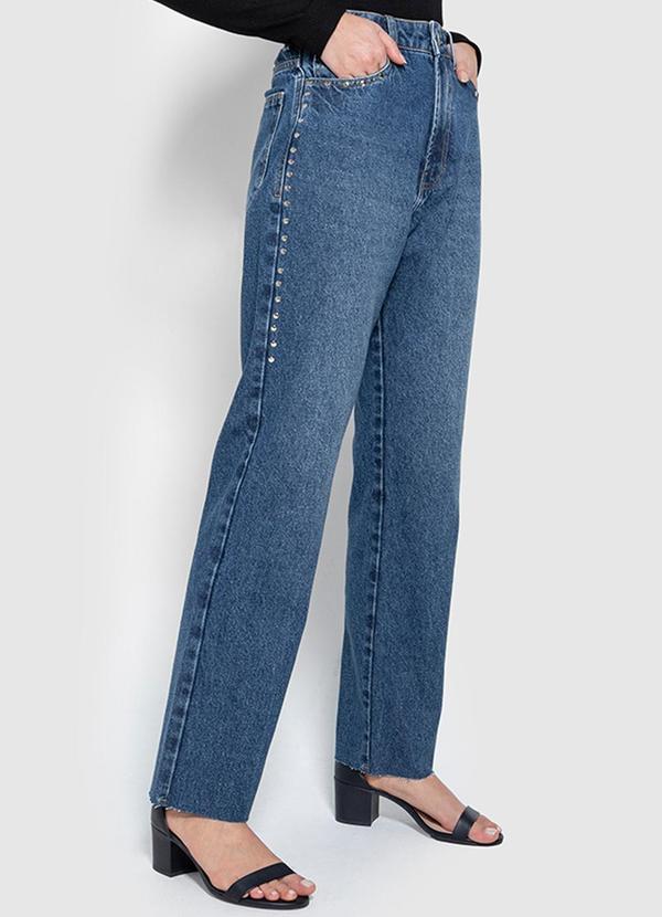 Enfim - Calça Reta Cropped Jeans Azul