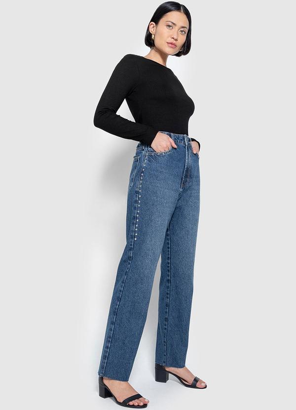 Enfim - Calça Reta Cropped Jeans Azul 2