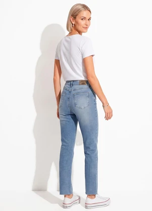 Sawary Jeans - Calça Reta Jeans Claro com Bolsos Sawary - SAWARY JEANS