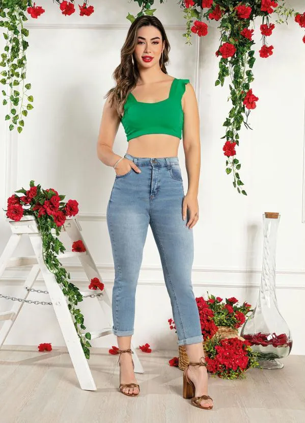 Sawary Jeans - Calça Reta Jeans Claro com Bolsos Sawary 3