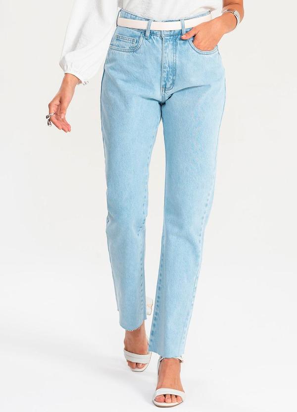 Meu Jeans - Calça Reta Jeans Claro Jeans Claro Azul