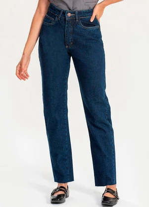 Meu Jeans - Calça Reta Jeans Escuro Jeans Escuro Azul - MEU JEANS