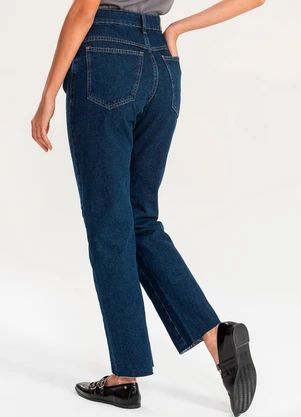 Meu Jeans - Calça Reta Jeans Escuro Jeans Escuro Azul - MEU JEANS