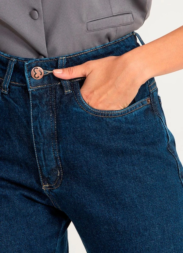 Meu Jeans - Calça Reta Jeans Escuro Jeans Escuro Azul 5