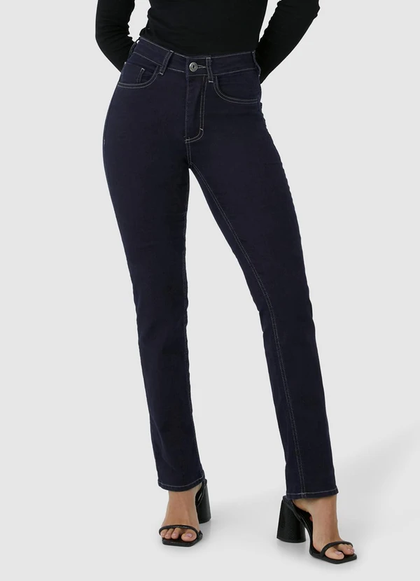 Malwee - Calça Reta Jeans Flex Feminina Azul