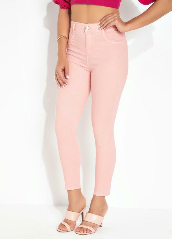 Sawary Jeans - Calça Rosa Clara Skinny Básica Sawary