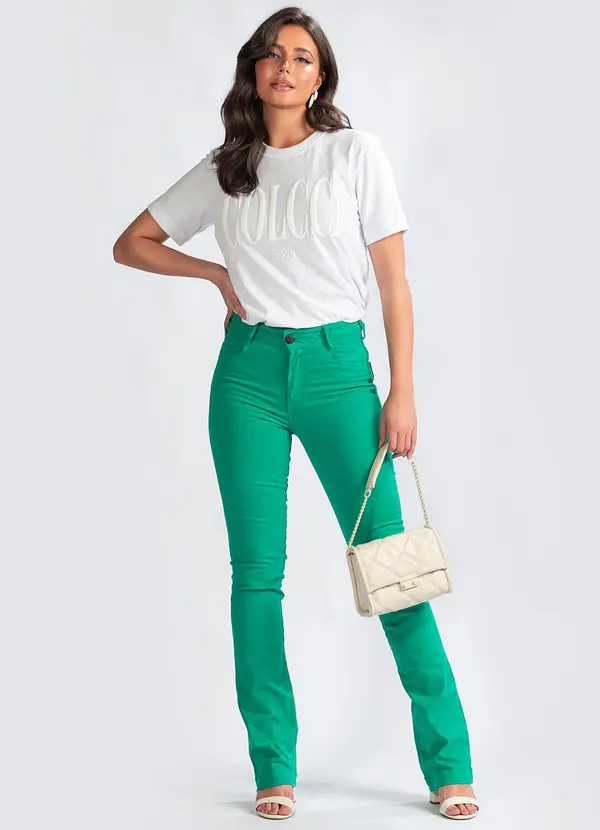 Colcci - Calça Sarja com Elastano Verde 3