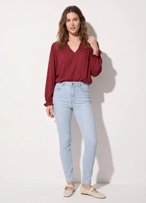 Quintess - Calça Skinny Azul Claro em Jeans - QUINTESS