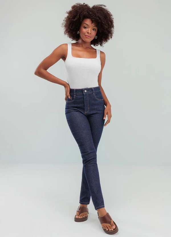 Angel - Calça Skinny Basica Jeans Escuro 3