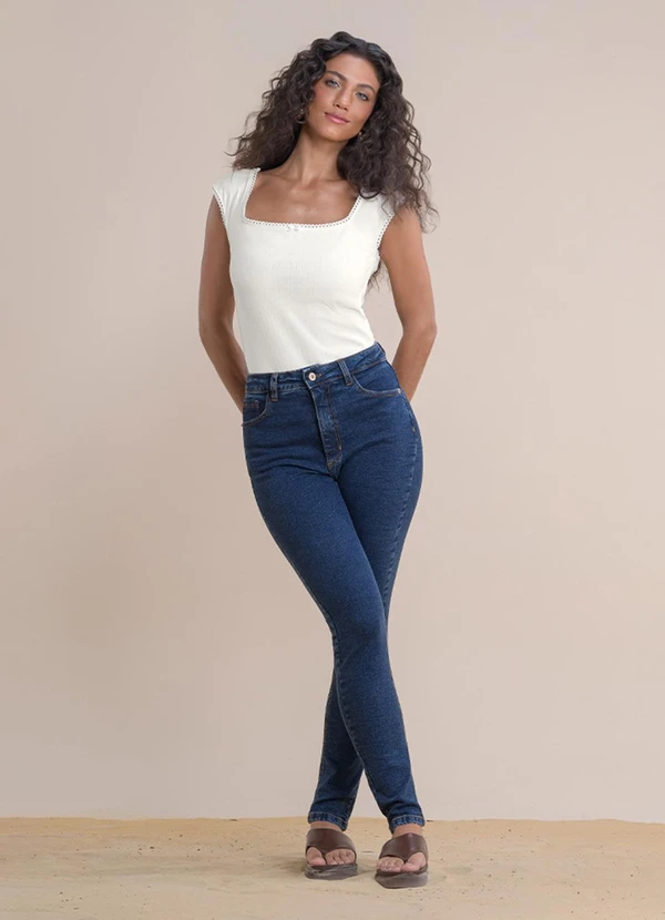 Angel - Calça Skinny Basica Jeans Medio 3